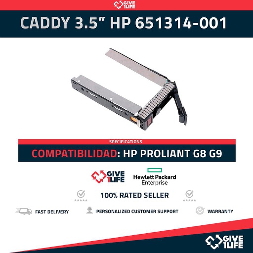 [f26c17414a42] CADDY 3.5" HDD PARA HP Proliant G8 G9 IC CHIP 651314-001