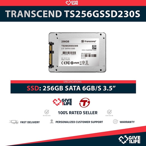[1489] TRANSCEND TS256GSSD230S SSD 256GB 2.5″ SATA 6GB/S