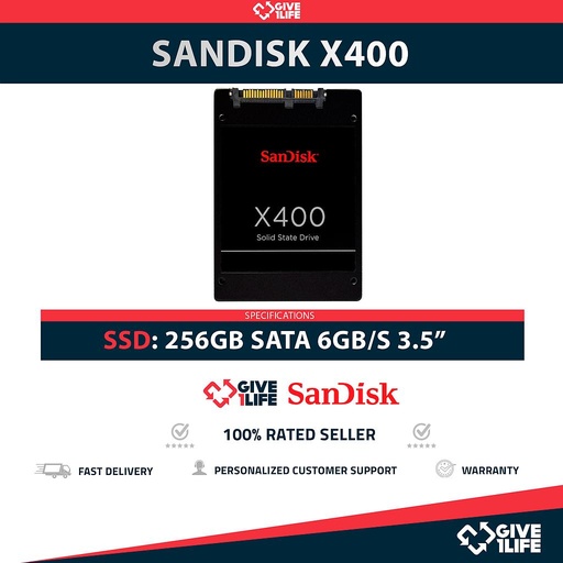 [1491] SANDISK X400 SSD 256GB 2.5″ SATA 6GB/S
