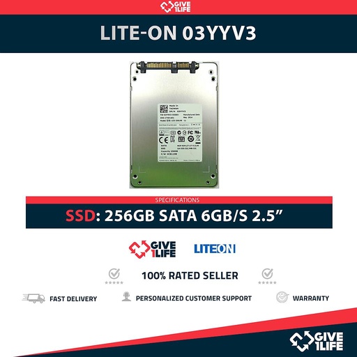 [1506] LITE-ON 03YYV3 SSD 256GB 2.5" SATA 6GB/S