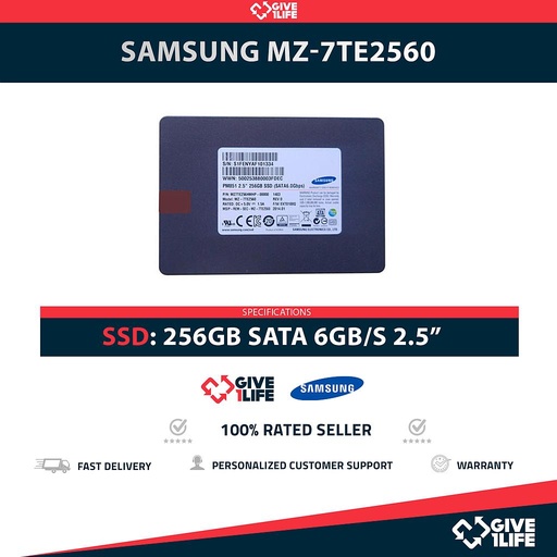 [1509] SAMSUNG MZ-7TE2560 256GB SSD SATA 6GB/S 2.5"