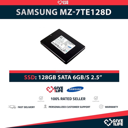 [1511] SAMSUNG MZ-7TE128D SSD 128GB 2.5" SATA 6GB/S