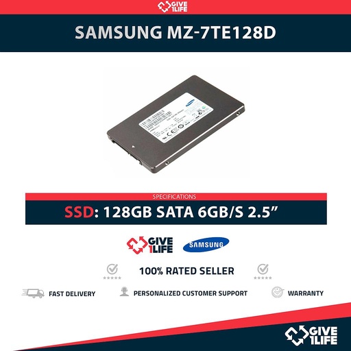 [1512] SAMSUNG MZ-7TE128D 128GB SSD SATA 6GB/S 2.5"