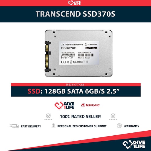 [1514] Transcend SSD370S SSD 128GB 2.5" SATA 6GB/S