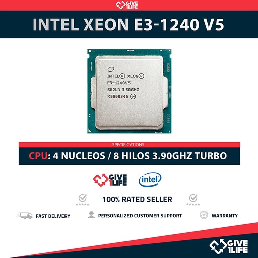 [1515] Intel Xeon E3-1240 V5 4 Núcleos 8 Hilos 3.90GHz Turbo Speed