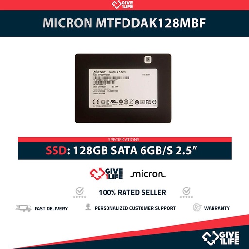 [1517] MICRON MTFDDAK128MBF SSD 128GB 2.5" SATA 6GB/S