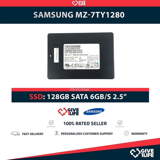 [1518] SAMSUNG MZ-7TY1280 SSD 128GB 2.5" SATA 6GB/S