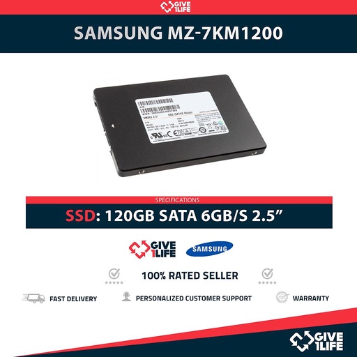 [1548] SAMSUNG MZ-7KM1200 SSD 120GB 2.5″ SATA 6GB/S