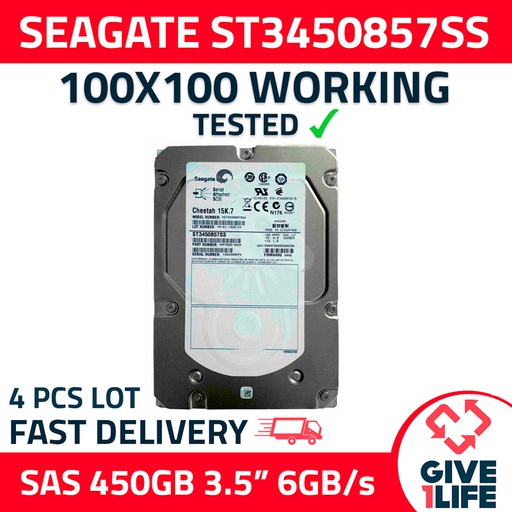 [830x4] SEAGATE 4X ST3450857SS 450GB HDD 3.5" SAS-2 6GB/S 15.000 RPM 16MB CACHÉ