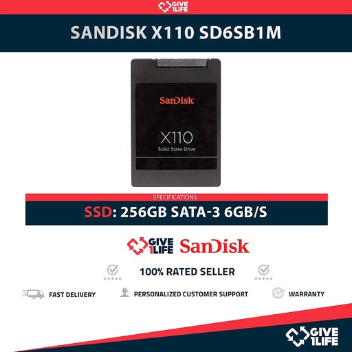 [1615] SANDISK X110 SD6SB1M SSD 256GB 2.5″ SATA 6GB/S