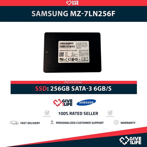 [1618] SAMSUNG MZ-7LN256F SSD 256GB 2.5″ SATA 6GB/S