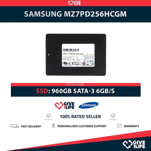 [1622] SAMSUNG MZ7LH960HAJR SSD 960GB 2.5″ SATA 6GB/S