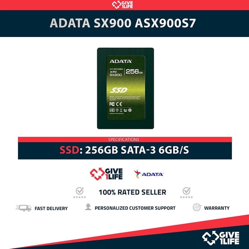 [1625] ADATA SX900 SSD 256GB 2.5″ SATA 6GB/S
