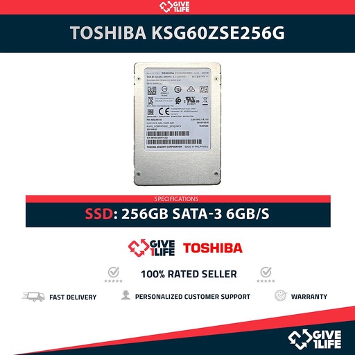 [1627] TOSHIBA KSG60ZSE256G SSD 256GB 2.5″ SATA 6GB/S