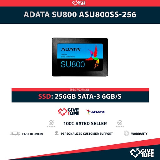 [1632] ADATA SU800 ASU800SS-256 SSD 256GB 2.5″ SATA 6GB/S