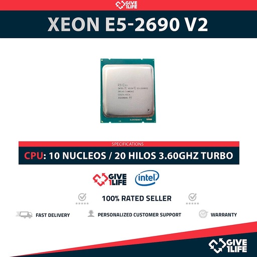 [1643] Intel Xeon E5-2690 V2 (10 Núcleos/20 Hilos) @3.60GHz Turbo Speed