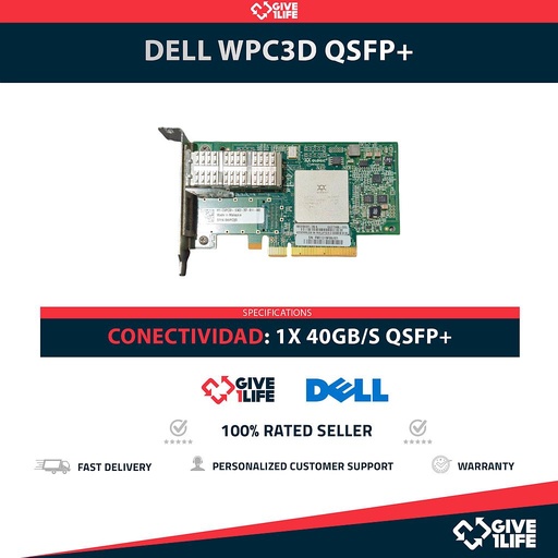 [1660] DELL WPC3D QSFP+ 1 PUERTO 40GB/S PCI-E Perfil Corto