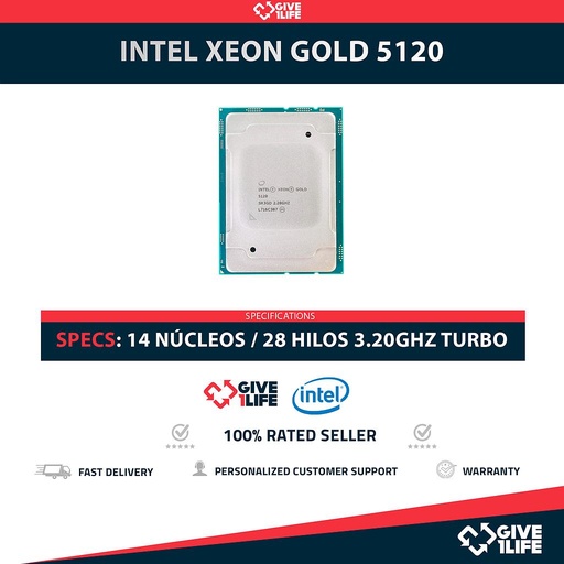 [1680] Intel Xeon GOLD 5120 (14 Núcleos / 28 Hilos) @3.20Ghz Turbo Speed