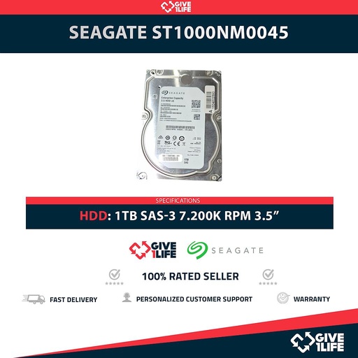 [1688] SEAGATE ST1000NM0045 1TB HDD 3.5" SAS-3 12GB/S 7.200K RPM 128MB CACHE