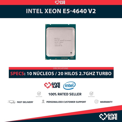 [1696] Intel Xeon E5-4640 V2 10 Núcleos 20 Hilos 2.70GHz Turbo Speed