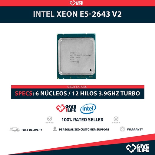 [1697] Intel Xeon E5-2643 V2 (6 Núcleos / 12 Hilos) @3.80GHz Turbo Speed