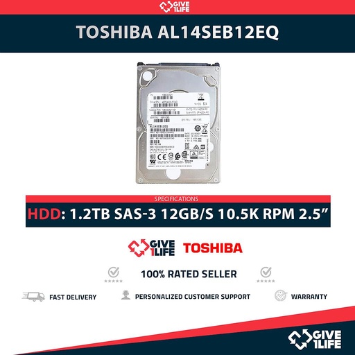 [1705] TOSHIBA AL14SEB12EQ 1.2TB HDD 2.5" SAS-3 12GB/S 10.5K 128MB