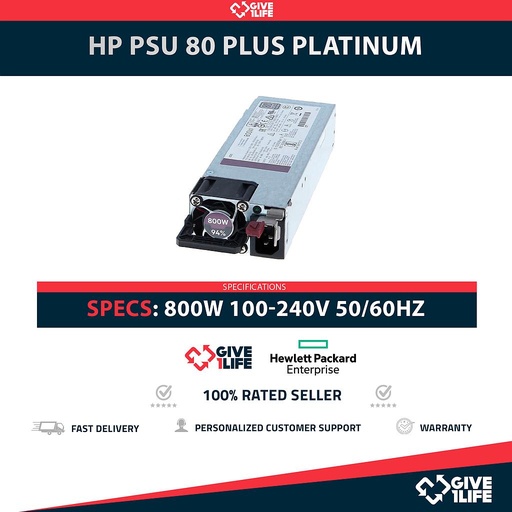 [1721] HPE 800W 80 PLUS FUENTE DE ALIMENTACION PARA HP GEN 10 / G10