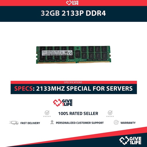 [1733] 32GB 2DRx4 PC4-2133P DDR4 RAM REGISTRADA - ESPECIAL SERVIDOR