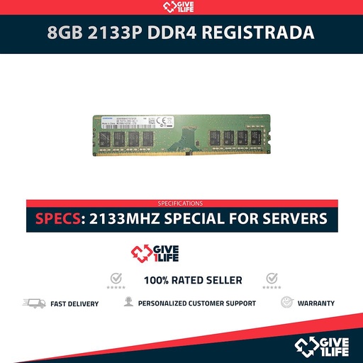 [1737] 8GB 1Rx8 PC4-2133P DDR4 RAM REGISTRADA - ESPECIAL SERVIDOR