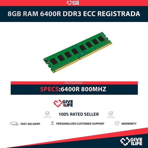 [1754] 8GB RAM 6400R DDR3 ECC REGISTRADA - ESPECIAL PARA SERVIDORES