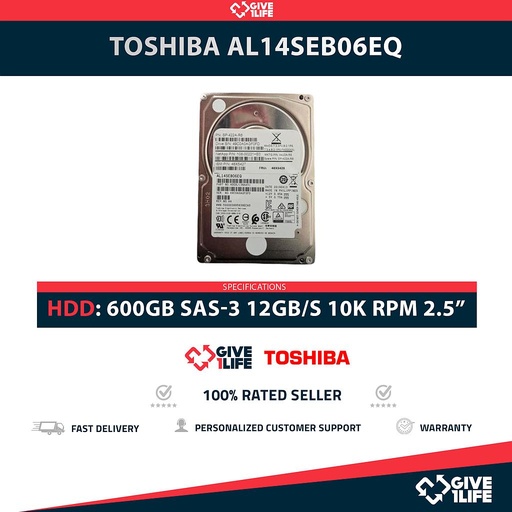 [1757] TOSHIBA AL14SEB06EQ HDD 2.5" 600GB SAS-3 12GB/s 10K RPM 128MB CACHÉ