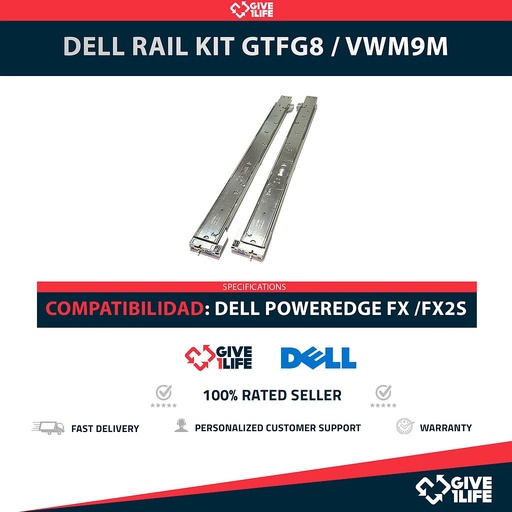 [1763] DELL POWEREDGE KIT RAIL FX / FX2S 2U SLIDING PN: GTFG8 / VWM9M