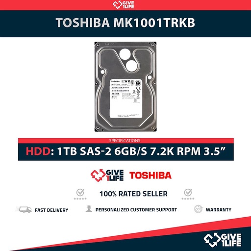 [1771] TOSHIBA MK1001TRKB 1TB HDD 3.5" SAS-2 6GB/S 7.2K 16MB