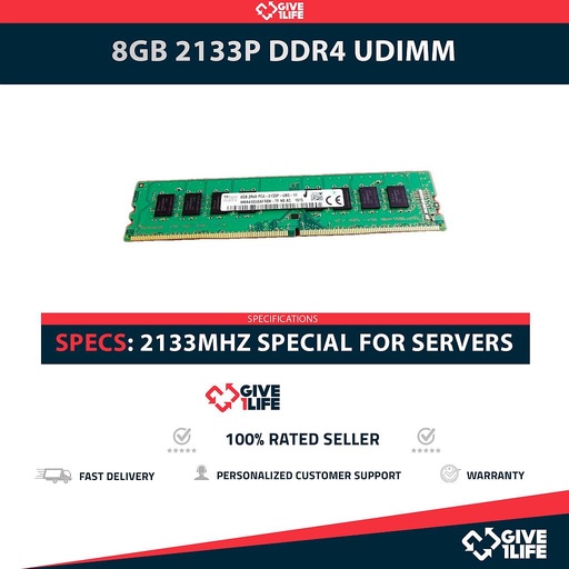 [1798] 8GB 1Rx8 PC4-2133P UDIMM DDR4 RAM