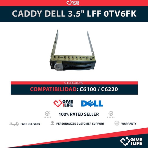 [1800] CADDY DELL 3.5" LFF 0TV6FK COMPATIBLE CON C6100 / C6220 + TORNILLOS