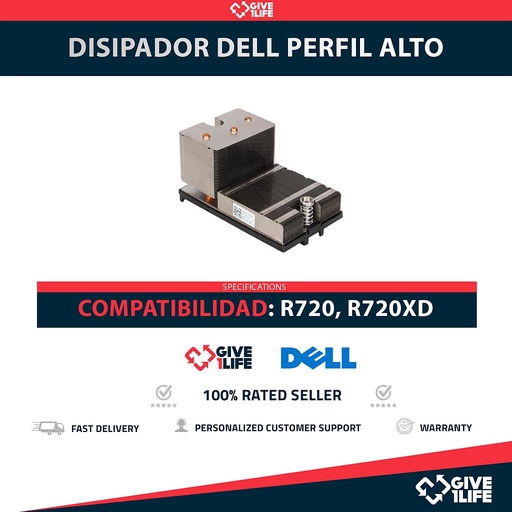 [1806] Disipador / Heatsink Perfil Alto para DELL PowerEdge R720/ R720XD