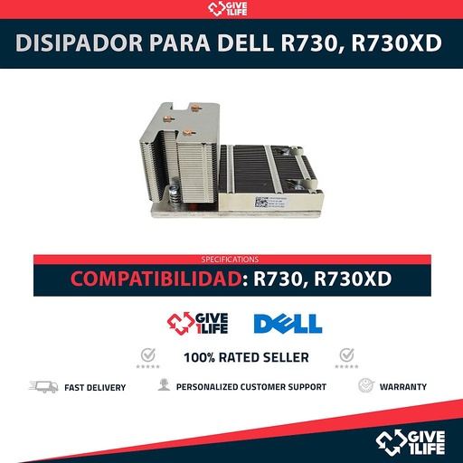 [1810] Disipador / Heatsink Perfil Alto para DELL R730, R730XD
