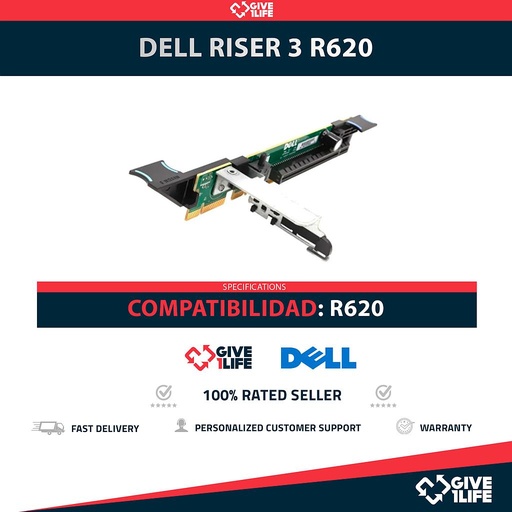 [1814] DELL RISER 3 PCI-E PARA R620 PN: 0WPX19, 08TWY5, 0W9H05