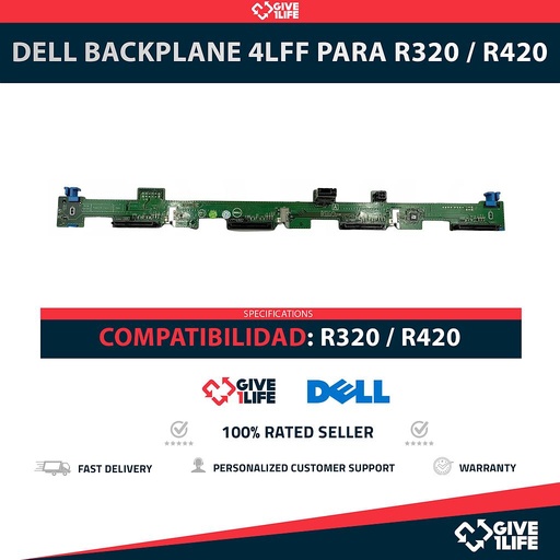 [1818] Dell 0P7H13 Backplane Frontal 4LFF 4 Bahías de 3.5" para R320 / R420