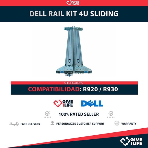 [1825] DELL POWEREDGE KIT B8 RAIL R920 / R930 4U SLIDING PN: 0DY3K2 / 0M7R4J