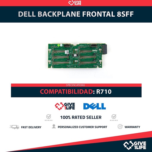 [1831] DELL BACKPLANE FRONTAL 8SFF PARA R710 PN:0MX827