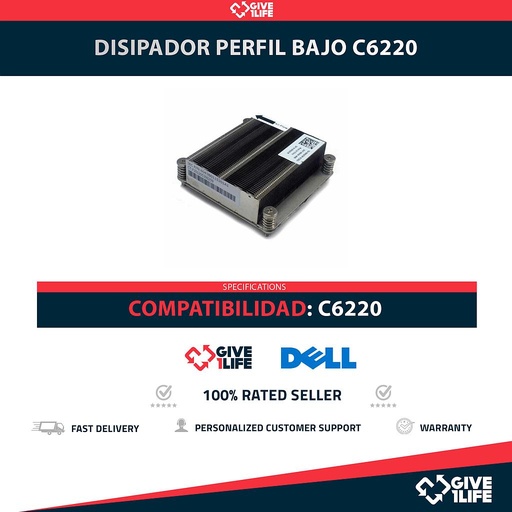 [1836] Disipador / Heatsink Perfil Bajo para Dell C6220 PN:0NGDCM