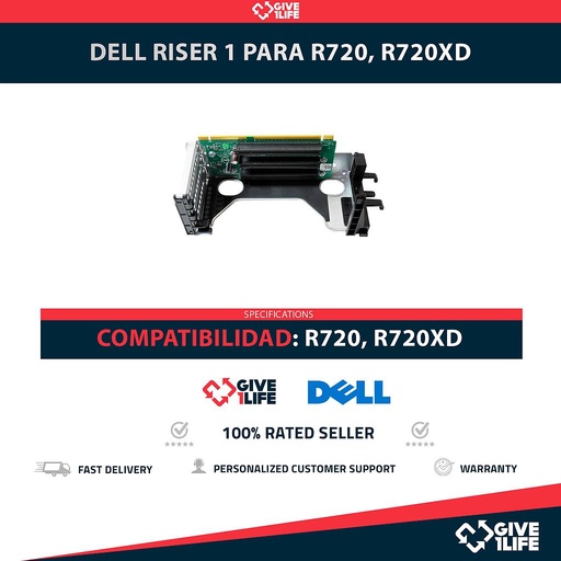 [1837] DELL RISER 1 PARA R720, R720XD PN:0DD3F6