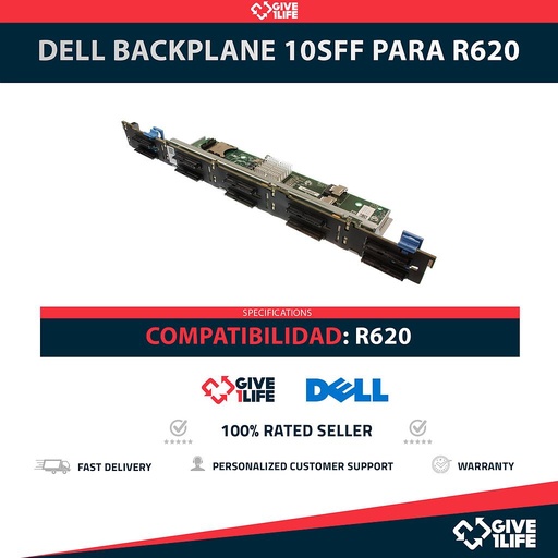 [1842] Dell 059VFH Backplane Frontal 10SFF 10 Bahías de 2.5" para R620 10SFF