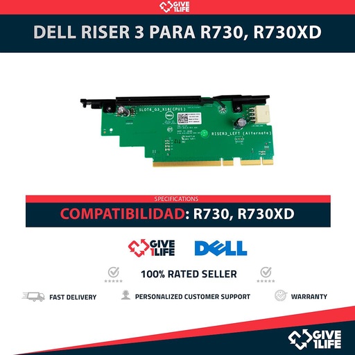[1847] DELL RISER 3 PARA R730, R730XD PN:0800JH