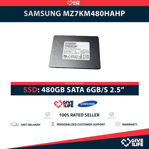[1853] SAMSUNG MZ7KM480HAHP SSD 480GB 2.5″ SATA 6GB/S