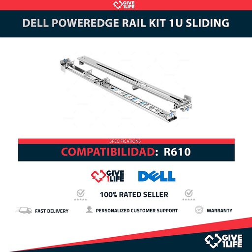 [1862] DELL POWEREDGE RAIL KIT 1U SLIDING R610 PN: K291G