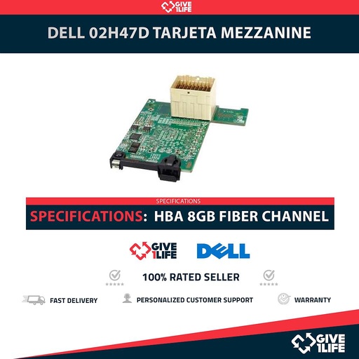 [1863] DELL 02H47D TARJETA MEZZANINE DOBLE PUERTO HBA 8GB FIBER CHANNEL