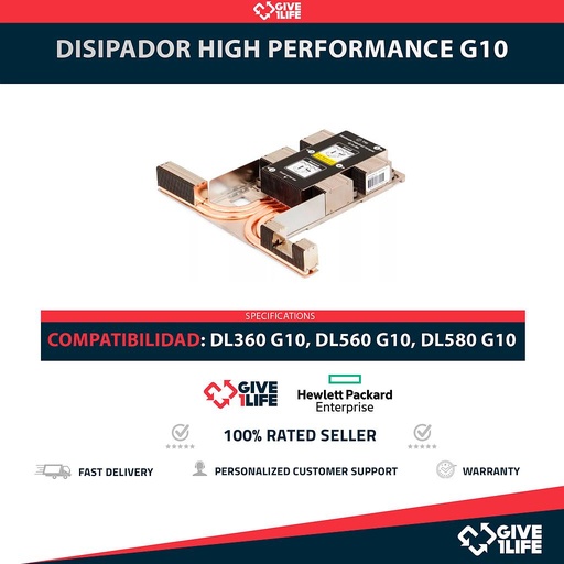 [1885] Disipador / Heatsink HIGH PERFORMANCE para DL360 G10, DL560 Gen10, DL580 Gen10