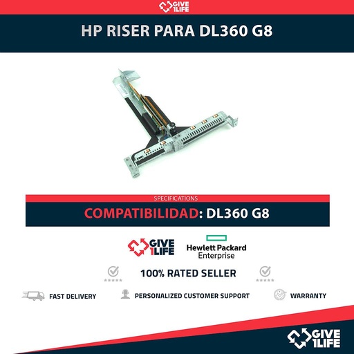 [1891] HP RISER  PARA DL360 G8 PN: 667866-001 / 628105-001
